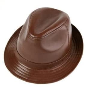 Mens Classic Genuine Leather Western Style Hat