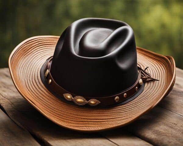 Wide-brimmed cowboy hat