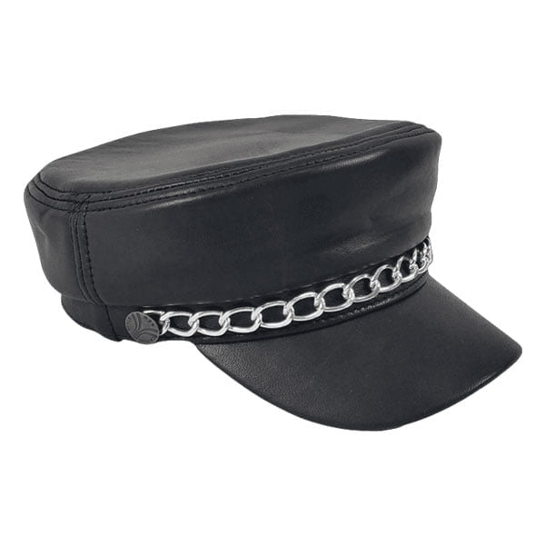 Real Leather Military Sailor Cap