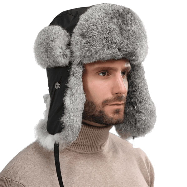 Winter Rabbit Fur Aviator Hat